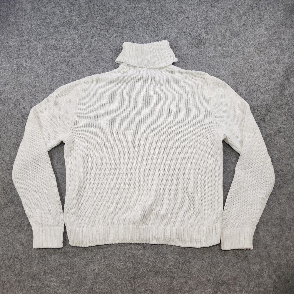 Ralph Lauren Purple Label Sweater Womens L Large White Turtleneck Pullover Knit - Picture 13 of 15